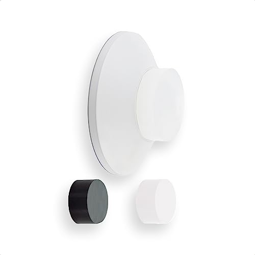 EVI Herrajes | Doorstop for Wall Placement | 45 x 17 mm | Stainless Steel White Lacquered | White and Black Rubber Included | Adhesive Installation or with Screw