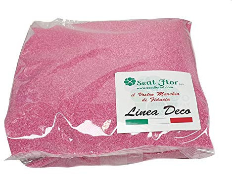 Seat Flor SRL® Farbsand, Sand zur Dekoration von Vasen, 0,5 mm, Beutel à 1 kg (25 Farben erhältlich) (Fuchsia)