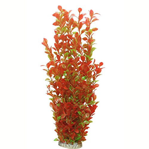 WEkiva Plantes rondes en plastique pour décoration d'aquarium - 43,2 cm de haut - Rouge - 4873