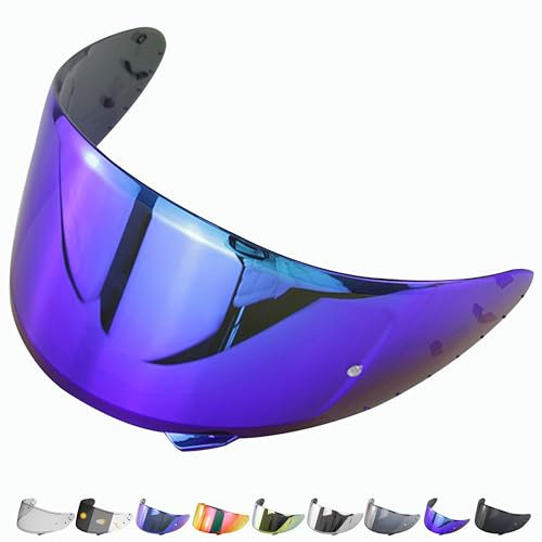 Everalo Kompatibel mit Shoei xspirit 3 Visier - Nxr - Ryd - Z7 - Rf1200 - X14 - Cwr 1 - Cwr f - Helmvisier Pinlock Ready - Nxr Visier Anti-Kratzer und Anti-Beschlag (Blau)