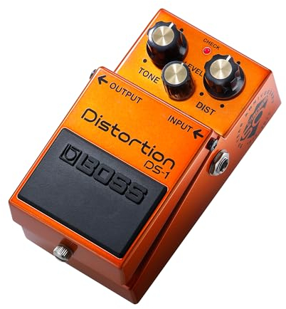 BOSS DS-1-B50A Distortion Pedal | Limitiertes 50-Jahre-Jubiläums-Kompaktpedal | Metallic-Finish, silberfarbene Rändelschraube, Regler mit Goldkappen & 50-Jahre-Jubiläumslogo