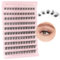 Poiuyoiu 120Pcs Individual Lashes D Curl Volume False Eyelashes 8-16mm Length Cluster Lashes Natural Eyelashes Extensions with Soft Band Strips Reusable Fake Eyelashes Friendly for Beginners