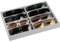 Frebeauty Vassoio organizer per occhiali da sole per gioielli con 8 scomparti, scatola per occhiali da sole da uomo/donna, supporto per occhiali da vista/espositore impilabile (grigio)