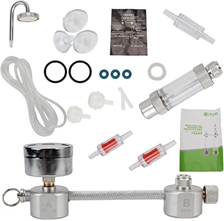 Medidor regulador de CO2 Bricolaje Con acuario de válvula solenoide CO2 Kit del sistema generador de contador de burbujas for el crecimiento de las plantas acuáticas CO2 Generador para cerveza de barr