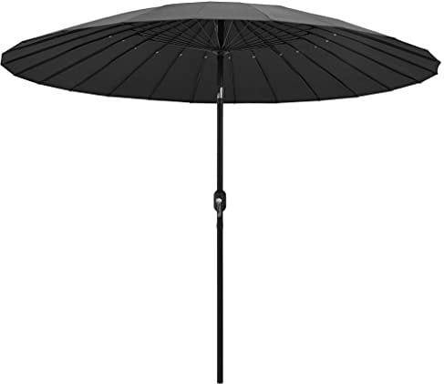 Iiaky Sonnenschirm mit Aluminium-Mast 270 cm Anthrazit Strandschirm Windfest Stabil