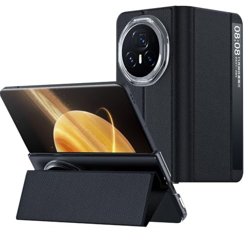 Tieeyivv Custodia Protettiva per Honor Magic V3 Cover [Anti-impronte] [Protezione militare antiurto] Flip Custodia Pelle PU per Honor Magic V3 Custodia (Nero)