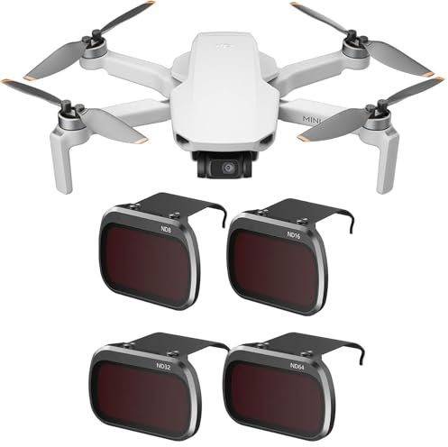 Uvafly Mini 4K ND-Filter, Filterset für DJI Mini 4K/Mini 2 SE/Mini SE/Mini 2/Mavic Mini Drohnenzubehör 4er Pack (ND8/ND16/ND32/ND64)