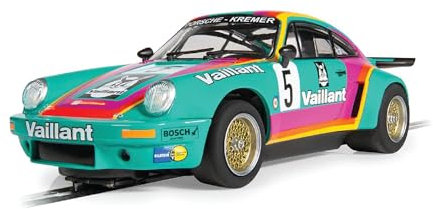Scalextric C4439 1:32 Porsche 911 3.0 RSR Vaillant #5 HD - Slotcar, Rennbahn, Auto für Rennbahn, Rennbahnauto, Rennbahn, Blue