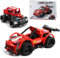 F1 Auto ab 6 Jahre, 2 in 1 Rotes Auto kompatibel mit Lego Technic, 215 Teile für Zwei Formen, Porsche-ähnliches Modell im Maßstab 1:20, leistungsstarke Rückzugsfunktionen Ideal für Sammler