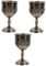 XINCXIN Vintage Communion Cup,3pcs European Wine Glass Communion Cups Small Offering Cup Chalice Wine Cup Water Mug Witchcraft Cup Miniature Trophy Cup(Olive Green)