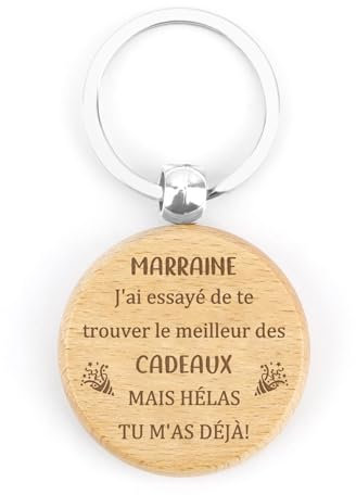Cadeau Marraine Noel Cadeau Marraine Cadeaux Marraine Porte Clé en Bois, Cadeau pour Marraine, Cadeau Parrain Marraine Demande, Cadeau Filleule Marraine, Cadeau Annonce Marraine, Cadeau Baptême