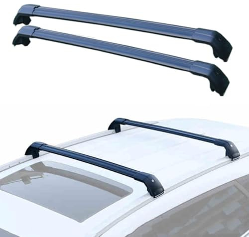 APARC 2 Stück Aluminium Dachträger für VW TAYRON All Yeras, Anti-Diebstahl Querträger Dachgepäckträger, Auto GepäCktransport Zubehör,A/Black