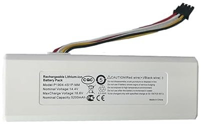 FURFURAKKU Ersatz Akku P1904-4S1P-MM Kompatibel mit Mi Robot Vacuum Cleaner STYTJ01ZHM SKV4093GL 14.4V,5200mAh