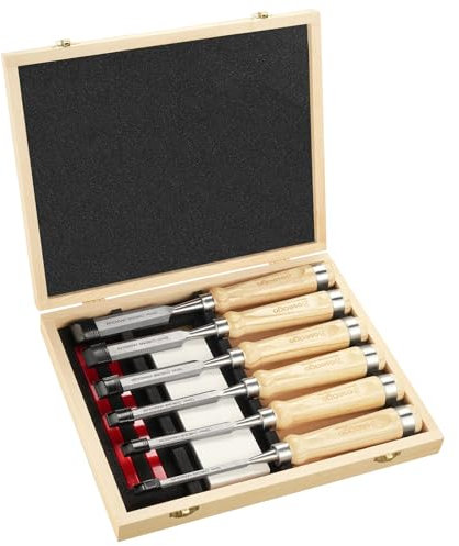 Wood Chisel Set,9PCS Woodworking Tools Set,Chisel Sets CRV Steel with Sharpening Stone,Pencil and Wooden Presentation Box
