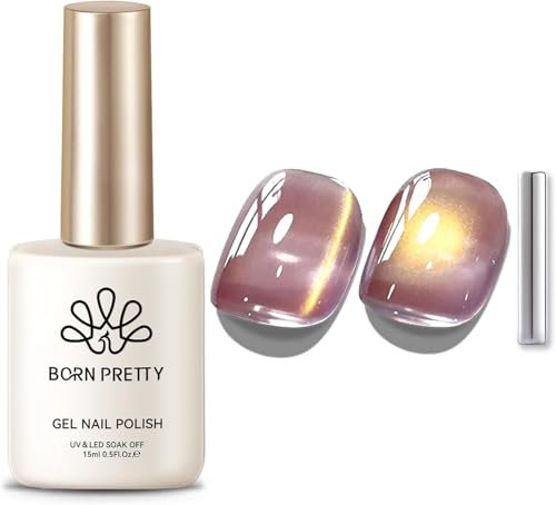Born Pretty Cat Magnetic Eye Gel Violetter Schleier Jelly Glas Glitzer UV Nagellack Magnetic Nail Polish Maniküre und Nagelkunst DIY zu Hause