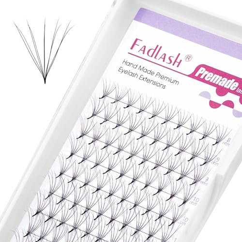 Fadlash Eyelash Fan Volume Lashes Pre-Made Fan Eyelashes 5D 0.07mm D Curl Mixed Length 8-14mm Double Layer Natural lash (5D-0.07-D, Mix 8-14mm)
