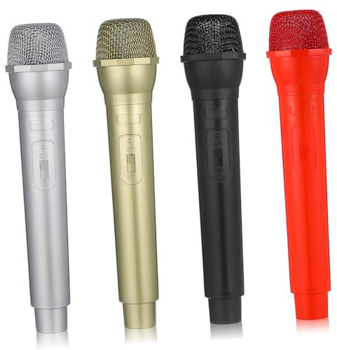 PartyKindom 4pezzi Finti Microfoni Plastica Per Giochi Ruolo Microfoni Simulazione Finti Per Costumi