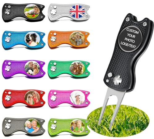 Custom Golf Pitchgabel Reparaturwerkzeug, magnetischer Ballmarker und Pop-Up-Taste, personalisiertes Golf-Zubehör, Geschenk für Männer und Frauen