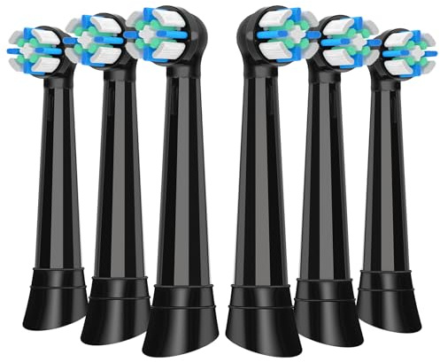 6er Aufsteckbürsten Kompatibel mit Oral B IO Zahnbürste Elektrische, IO Zahnbürste Aufsätze Kompatibel mit Oral B IO 3N/3/4/5/6/7/8/9/10 Series (Schwarz)