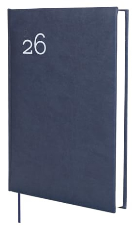 Finocam - Kalender 2026, 1 Tag pro Seite, Januar - Dezember (12 Monate), Jahresplaner 2026, gebunden, Hardcover, gepolstert, Milano, Blau, Spanisch