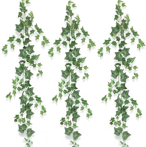 HAINLOGWANG 2 pezzi Edera Artificiale, Edera Artificiale, 2 m, Ghirlanda di Foglie per Matrimonio, Cucina, Giardino, Festa Decorazione da Parete Natale, Halloween (Lunghezza totale di 4 M)
