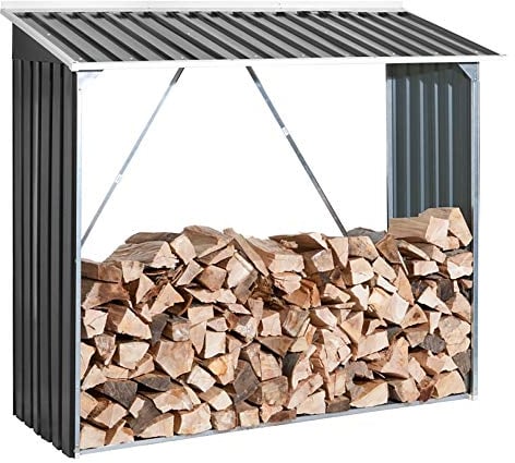 tepro Duramax Metallgerätehaus Kaminholzregal anthrazit
