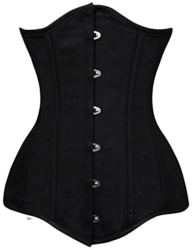 Charmian Women's Steel Boned Waist Training Hourglass Body Shaper Corset Black X-Large
