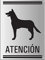 Cartel Atención Perro Senal en aluminio anodizado perforado 200x150 mm No.37055-EL