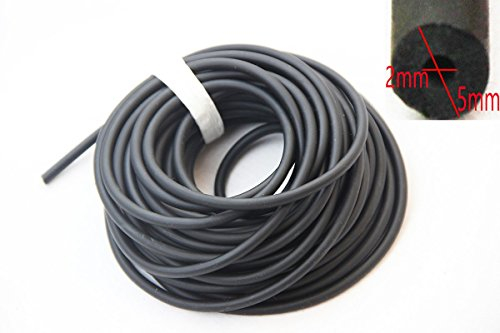 Bande en latex de caoutchouc naturel pour la fronde - Bande pour la chasse - Longueur de 10 mètres - 2 x 5 mm, noir