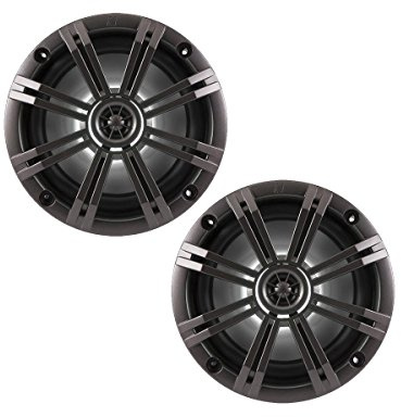 KICKER KM654LCW (41KM654LCW) par de Altavoces Marinos de 2 vías de 6.5 Pulgadas con iluminación LED integrada
