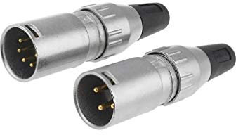 705-0500 Prise mâle XLR mâle PIN: 5 droit sur fil brasage doré 50V DELTRON
