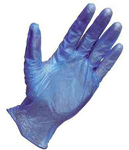 Yala 11211-L Vinyl Gloves, Powder Free, Large, Blue (Pack of 100)