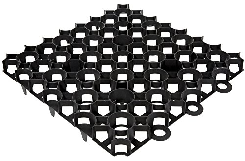 Rasengitter Rasenplatten Paddockplatten Rasenwaben Gehwegplatten 50x50x4 cm von rg-vertrieb Schwarz