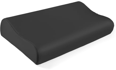THXSILK 19 Momme Maulbeerseide Kissenbezug für Kontur Gedächtnisschaum Kissen Latex Kissenbezug Cervical Kissenbezug, Hypoallergen Waschbar (61x35.6x12/10 cm, Schwarz)