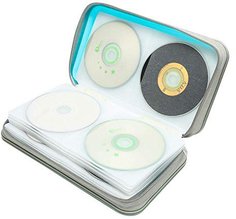 Gadget Hoppa 80 Capacity CD DVD Case Wallet Hard Cover Carry Case Portable Storage Organiser Bag – SKY BLUE