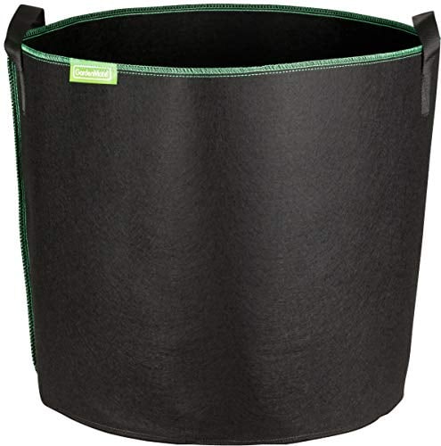 GardenMate 6X Sac à Plantes 95L en Non tissé GREENLINE - Ø 53,3cm Hauteur 42cm - Noir/Vert