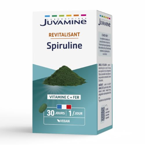 JUVAMINE - Balsam - Spirulina - innehåller C-vitamin och järn - hjälper till att upprätthålla energi och stärka vitaliteten - 30 tabletter - tillverkad i Frankrike