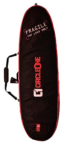 Circle One Surfbrett-Tasche, 2,1 m lang, dick gepolsterte, strapazierfähige Schaumstoffpolsterung, Griff und Schultergurt, Rot