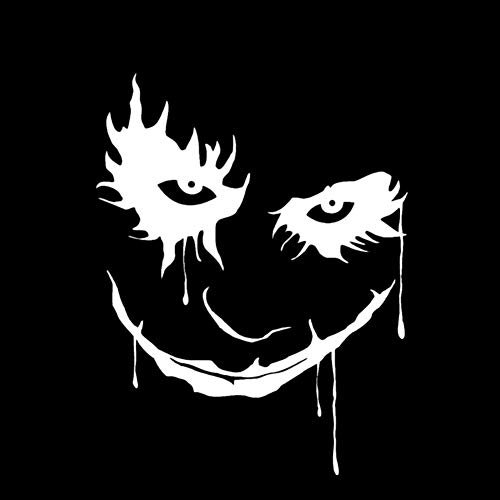 Porfeet Autoaufkleber, 10x13cm Joker Clown Wasserdicht Abnehmbar Auto Styling Fenster Autoaufkleber Aufkleber Weiß