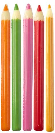 Schokoladendekor Buntstifte weiße Schokolade 250 Stück gemischt 80mm