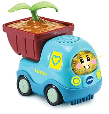 Vtech TUT TUT Baby Flitzer - Laster aus Bio-basiertem Kunststoff – Spielzeugauto mit Musik, aufleuchtender Taste, spannenden Sätzen und Geräuschen – Für Kinder von 1-5 Jahren