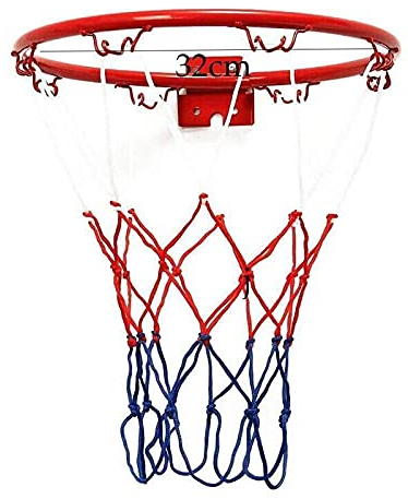 TAOYUN Durchmesser 32cm Basketballkorb mit 38cm Basketballnetz und 4-Schrauben Basketballkorb und Netzset Indoor Outdoor Basketball Set