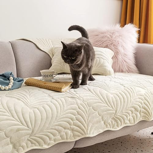 WYJHNLBEDC Sofa überwurfdecke, Sofaschutz Hund/Katze, Warmer Super Weicher Kurzer Plush Fleecedecke Sofa/Couch überzug/Sofabezug 1 2 3 Sitzer L Form U Form Ecksofa(90x210cm)