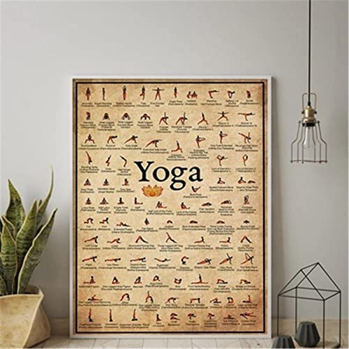 SWECOMZE Yoga Poster mit 95 Posen und Asanas, Yoga Zubehör für Studios und Übungen Zuhause, perfekte Yoga Geschenkidee, Yoga Übungen für Beginner und Profis | ohne Rahmen (50 * 70cm)