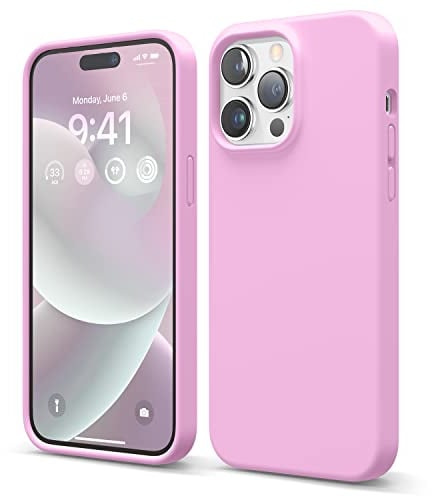 elago Liquid Silicone Case Compatible with iPhone 14 Pro Max Case (6.7), Premium Silicone, Full Body Protection - 4 Layer Shockproof Phone Cover, Anti-Scratch Soft Microfiber Lining (Hot Pink)