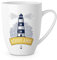 Seaside No.64 - Maritime Tasse/Schale aus Porzellan mit Aufschrift Schiff Ahoi, Anker und Leuchtturm - Henkeltasse, Kaffeetasse, Müslischale, Frühstück, Tee (2 Becher)