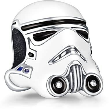 RMMY Charm Anhänger Stormtrooper Helmet 925 Sterling Silver Pendant Dangle Beads für Europäische Armbänder und Halsketten Chriatmas Birthday Jewelry Gifts for Women