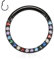 AROWRO 16G Schwarz Septum Schmuck Septum Ring 8mm Daith Rook Ohrringe Septum Clicker Nasenringe Helix Daith Septum Rook Conch Piercing Schmuck Chirurgenstahl Regenbogen CZ Gepflastert