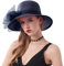 Naimo Damen Organza Kirche Kentucky Hüte Derby Fascinator Hut Elegante Schleife Breite Krempe Brauthut Tea Party Hochzeit Sonnenhut