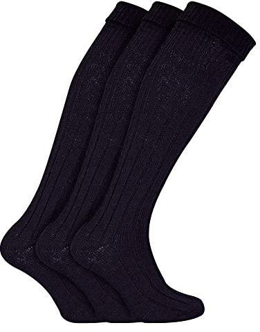 3 Pairs Mens Knee High Kilt Socks | Sock Snob | Warm Long Ribbed Wool Socks